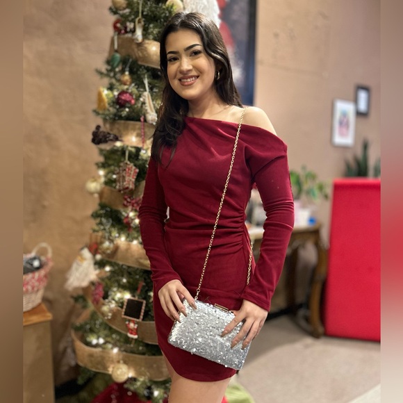 Silver Sequin Evening Clutch Handbag NWT - Picture 6 of 8